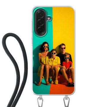 Samsung Galaxy A37 - Funda Personalizada Rígida con Bordes Impresos con Cuerda (crossbody)