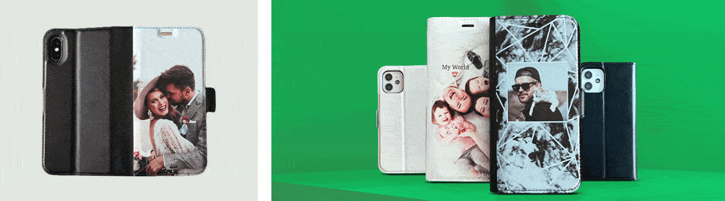 Funda tipo billetera (impresión frontal) personalizada